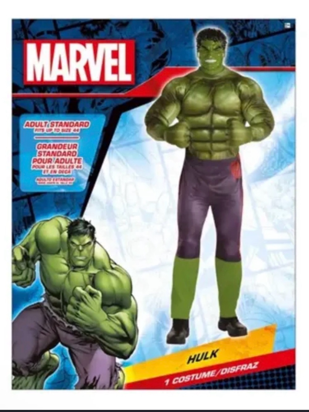 Mens Adult Standard Hulk Costume by Amscan Size XXL 48-52 Brand New